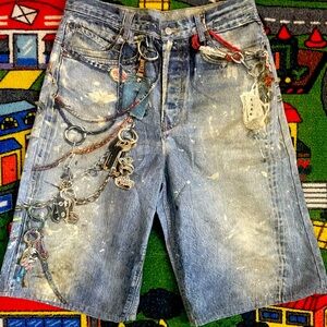 Acne studios trompe I oeil keychain shorts